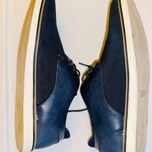 SEVEN 91 Ocieri Leather Mesh Oxford Navy Shoe Men’s US Size 8, EU Size 41